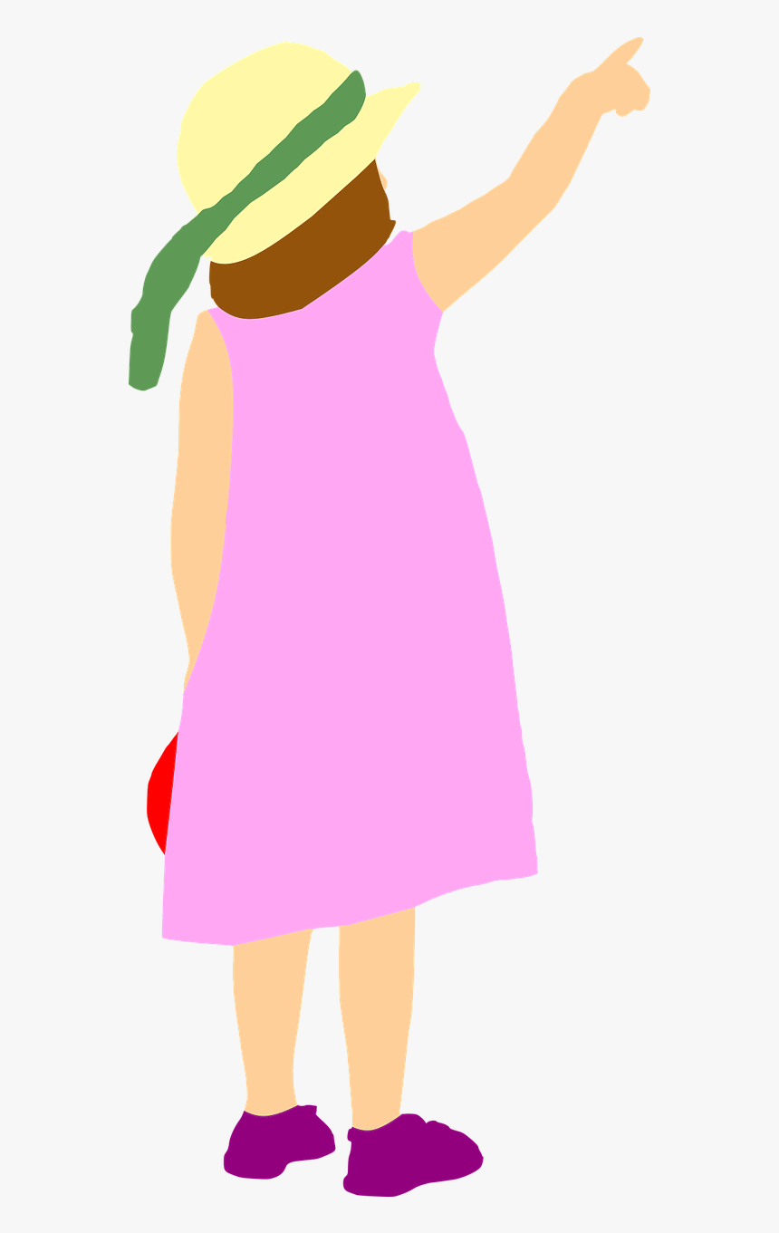 Girl Pointing Dress Clipart 