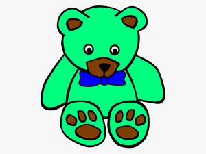 Green Teddy Bear Clipart - Simple Cartoon Teddy Bear