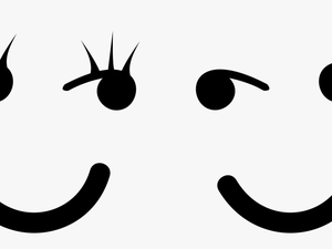Simple Female And Male Smileys Clip Arts - Black And White Simple Smiley Face