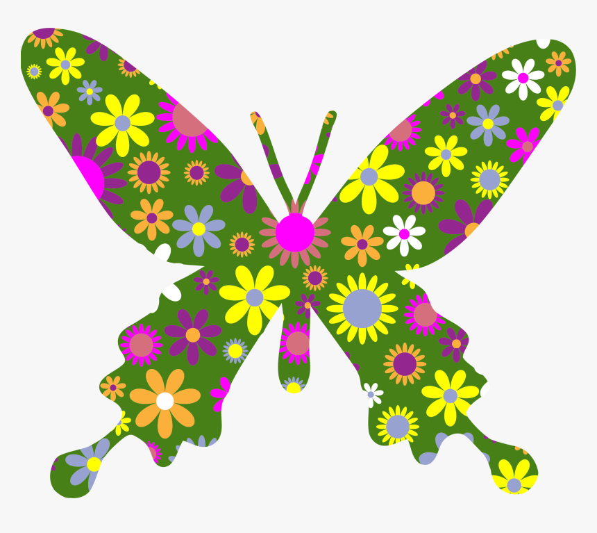 Retro Clipart Butterfly - Clipart Butterflies Pink Colorful Object Art