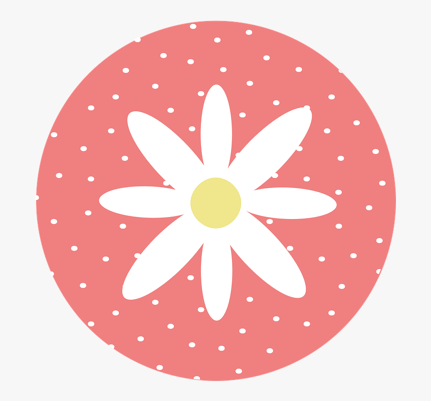 Daisy With Polka Dots Coral Svg 