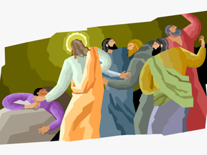 Vector Illustration Of Jesus Christ Healing The Sick