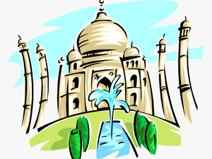 Vector Illustration Of Taj Mahal Marble Mausoleum On - Taj Mahal Clipart Png