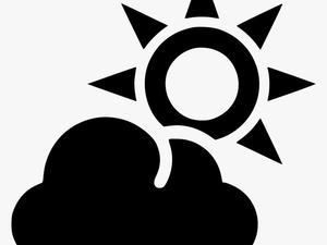Cloud And Sun Outline - Black Sun Transparent