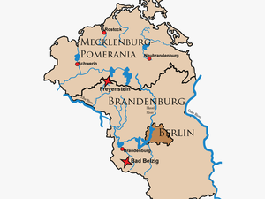 Castle Locator Map Of The German States Of Brandenburg - Rivers In Brandenburg Germany