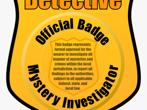 Transparent Police Badge Png - Clip Art Detective Badge