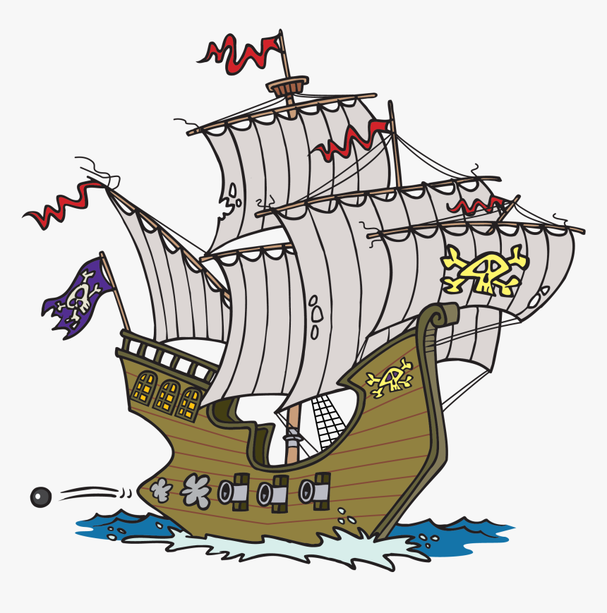 Free Pirate Ship Png - Black And
