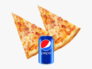 Transparent Pizza Slice Clipart Png - 2 Pizza Slice And Soda
