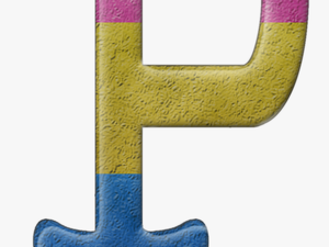 Pansexual Pride “p” Symbol In Matching Pride Flag Colors - Lgbt P Symbol