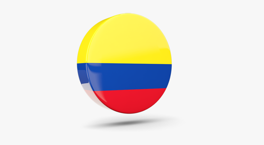 Glossy Round Icon 3d - Round Colombia Flag Png