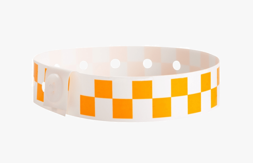 Checkerboard Neon Orange - Plastic Wrist Bands