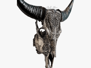 Skull Variant Skull Only - Carved Longhorn Skull