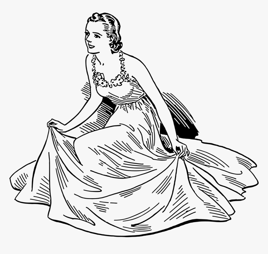 Black And White Clipart Lady