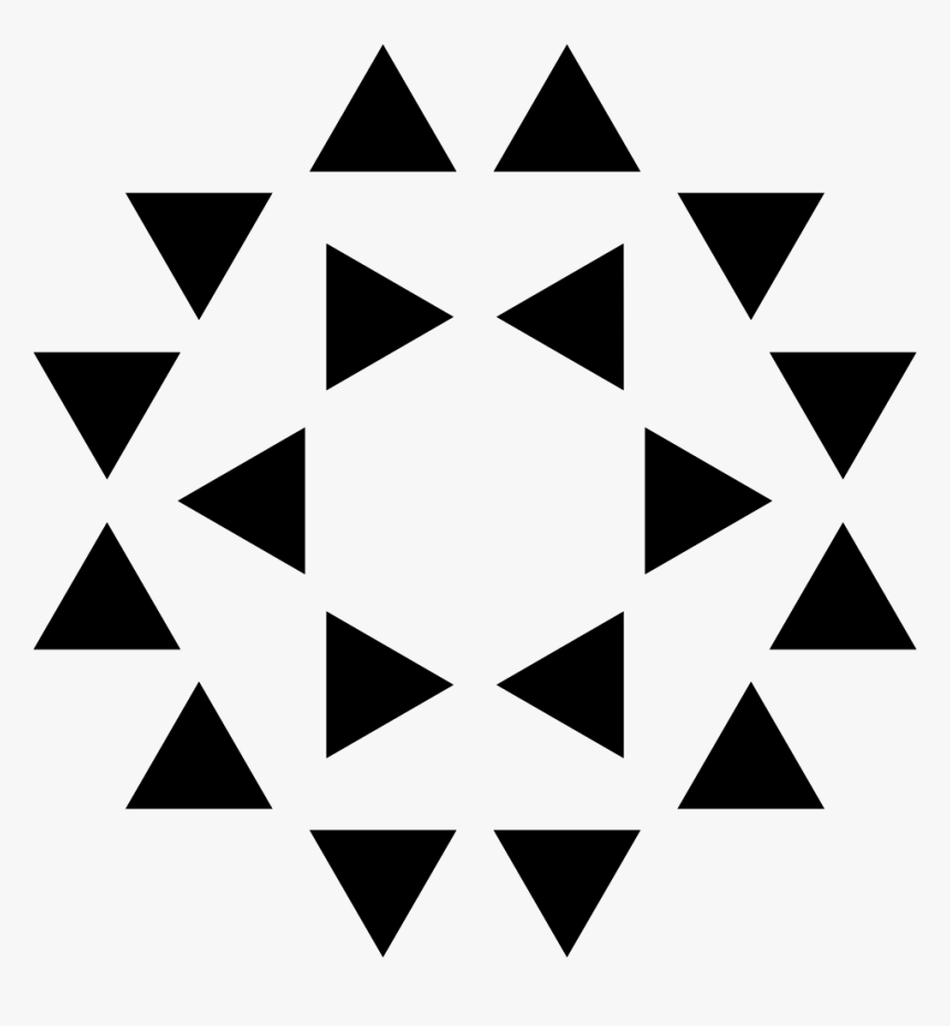 Polygonal Ornament Of Small Triangles In Star And Hexagon - Png Small Black Shapes