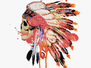 #skull #indian #feathers #colourful