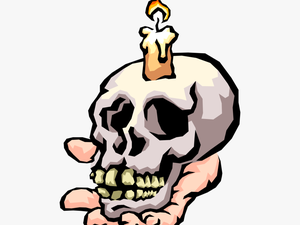 Vector Illustration Of Human Skull Held In Hand With - Gas Can Kill You