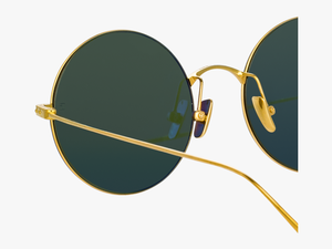 Zaha Round Sunglasses In Yellow Gold - Circle