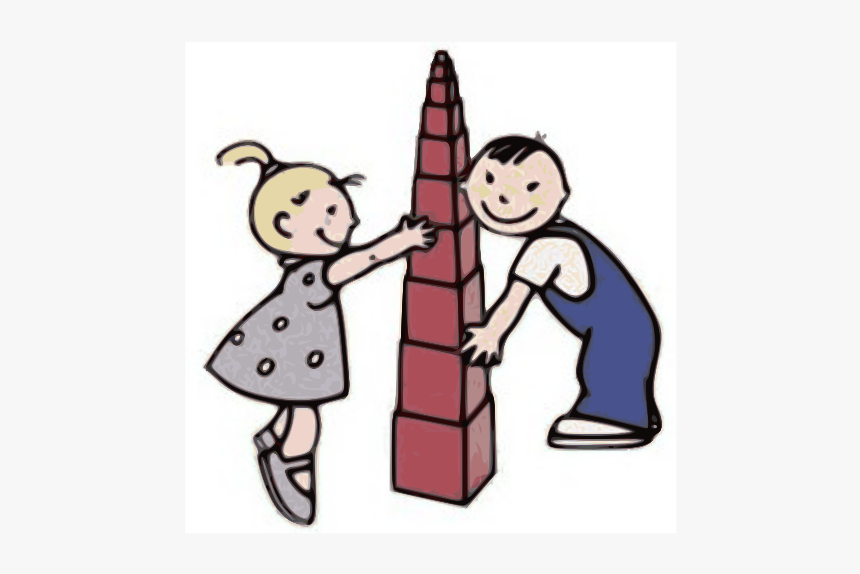 Kids Play With Pink Tower Clip A