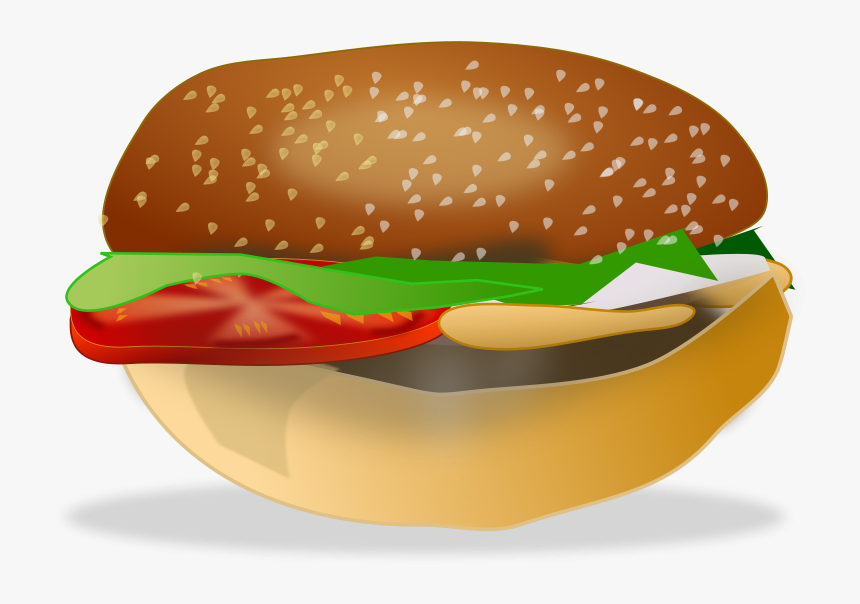 Cartoon Burger Svg Clip Arts - Gambar Roti Burger Animasi Png