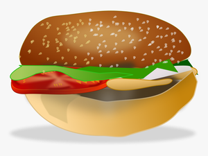 Cartoon Burger Svg Clip Arts - Gambar Roti Burger Animasi Png