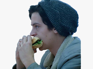 Transparent Cw Riverdale Jughead Eating A Burger Definitely - Cole Sprouse Eating A Burger