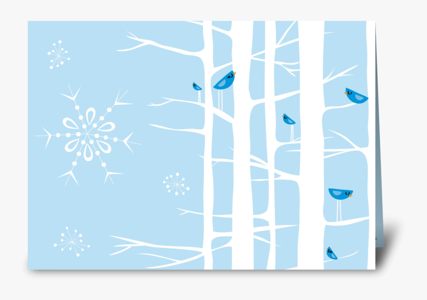 Winter Wonderland Trees Blue Greeting Card - Visual Arts