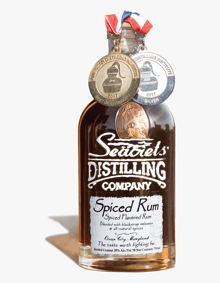 1119 2019 Bottle With Shadow Spiced Rum With Medals - Glass Bottle