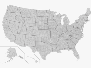 Blank United States County Map