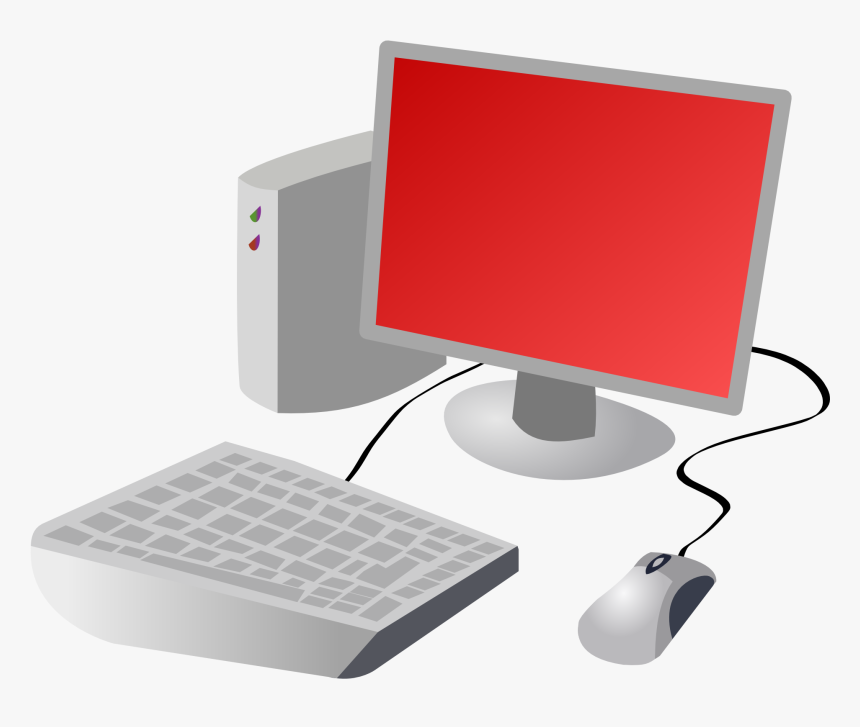 Transparent Red Computer Clipart - Cartoon Computer Image Png