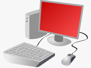 Transparent Red Computer Clipart - Cartoon Computer Image Png