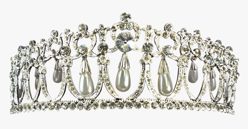 Pearl Dropper Rhinestone Crown - Transparent Pearl Crown