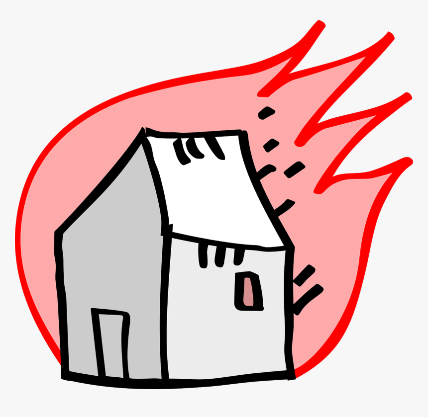Burning House Svg Clip Arts - Bu