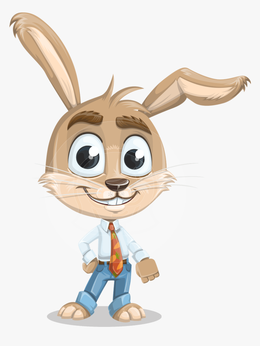 Cute Bunny Cartoon Vector Character Aka Bernie The - Vector Rabbit Cartoon Character