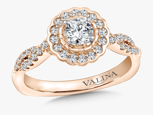 Valina Halo Engagement Ring Mounting In 14k Rose Gold - Jaki Pierścionek Zaręczynowy Wykop