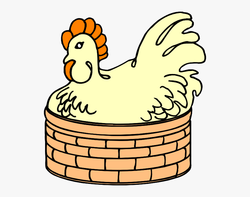 Hen In Basket Svg Clip Arts - Clip Art Of Hen In The Box
