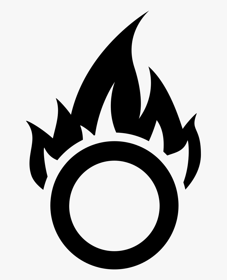 Black And White Symbol For Fire