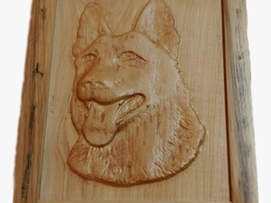 Callie German Shepherd Carved Wall Portrait - Wood Carved German Shepherd