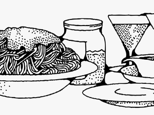 Spaghetti Clip Arts - Meal Clipart Black And White
