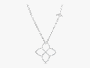 Roberto Coin Princess Flower Outline Diamond Necklace - Locket