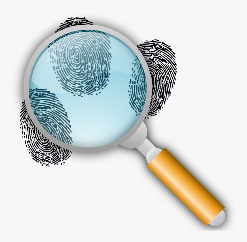 Fingerprint Search With Slight Magnification - Magnifying Glass With Fingerprints