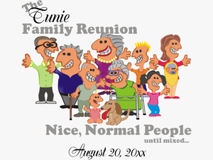 Personalized Family Reunion Funny Cartoon Postcard - Funny Family Reunion Clip Art