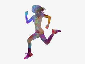 Running Girl Silhouette Transparent