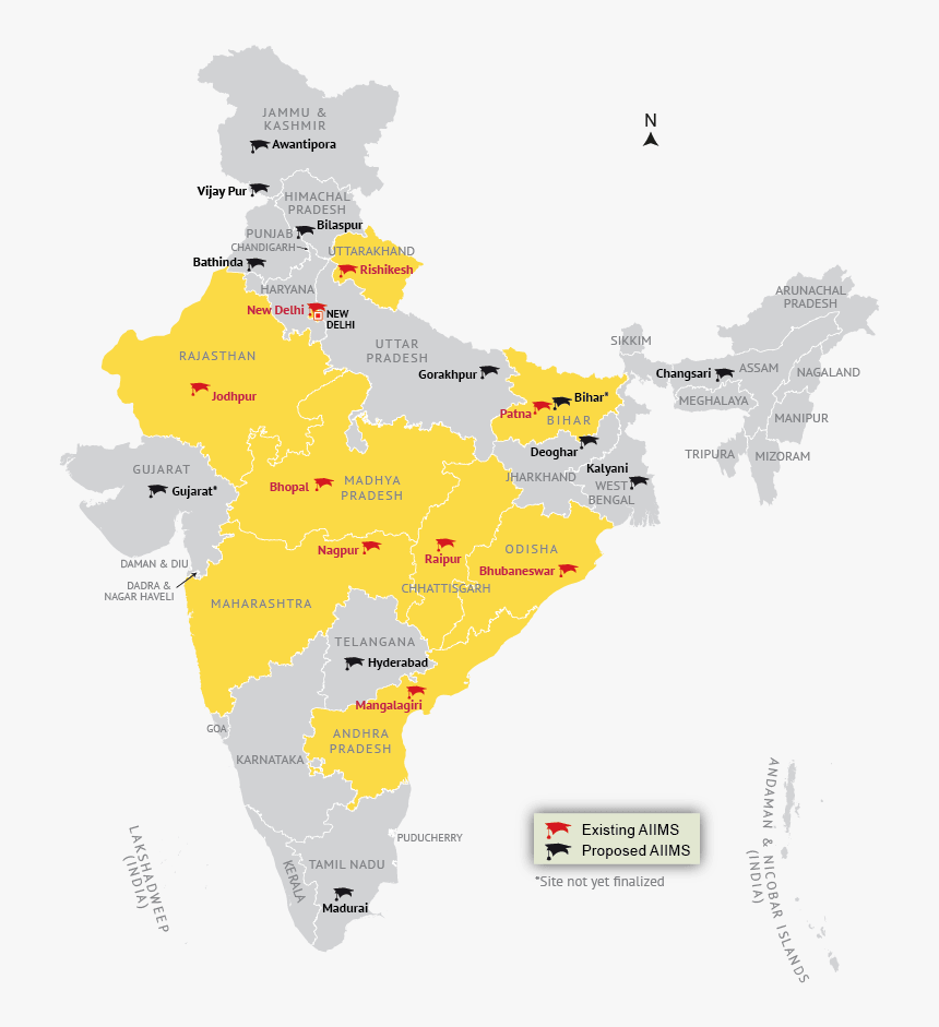 Location Map Of All India Institute Of Medical Science - Map Of India