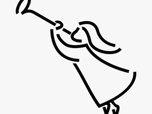 Vector Illustration Of Spiritual Angel Blowing Trumpet - Anjo Com Com Corneta
