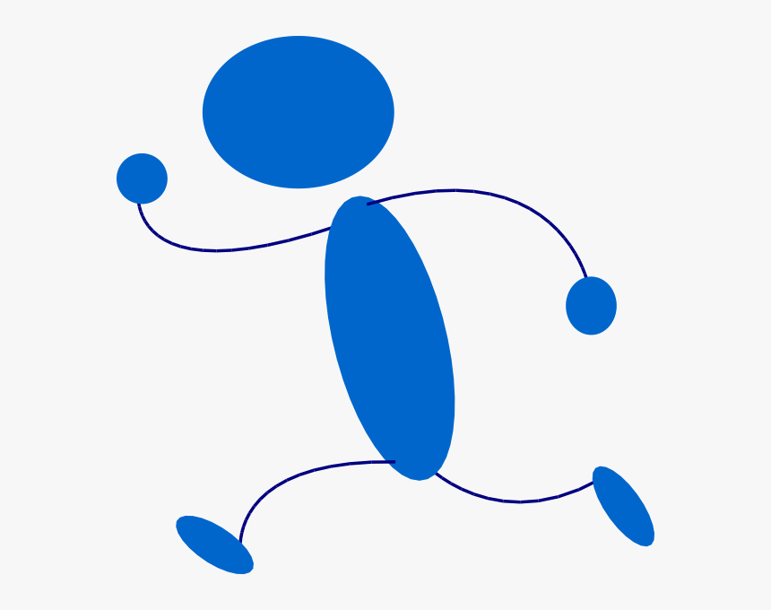Person Running Running Blue Stic