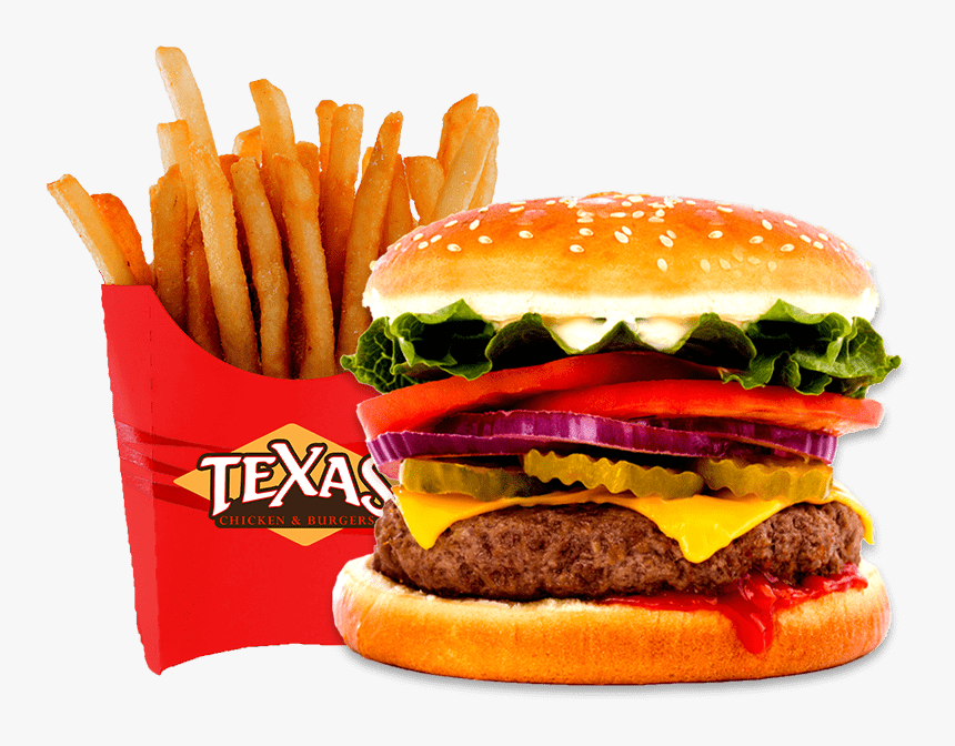 Cheeseburger With Fries Png - Ne