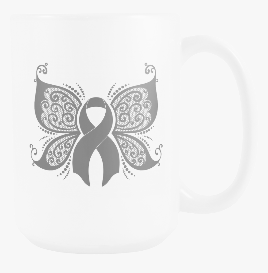 Black Ribbon Butterfly Melanoma Skin Cancer Awareness - Butterfly Filigree Breast Cancer