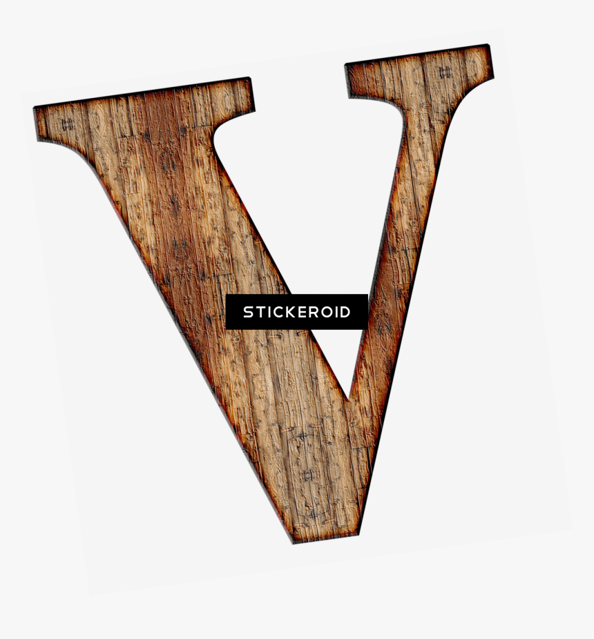 Wooden Capital Letter V - Plank