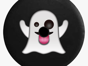 Jeep Wrangler Jl Backup Camera Day Ghost Text Emoji - Ghost Emoji Black Background