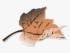 Brown Autumn Leaf Vector Clip Art - Dead Leaves Clipart